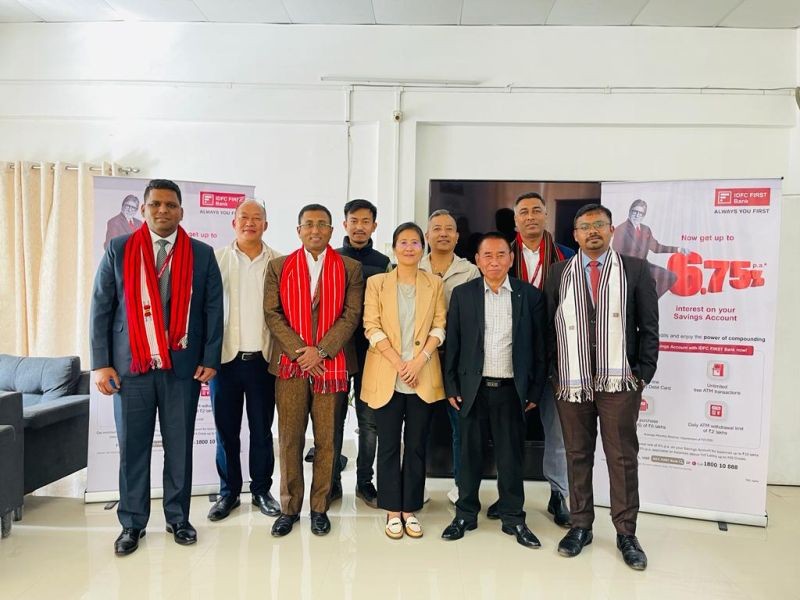Regional Sales Head IDFC and SMD SRLM with officials during the signing of MoU in Kohima on May 5 last.